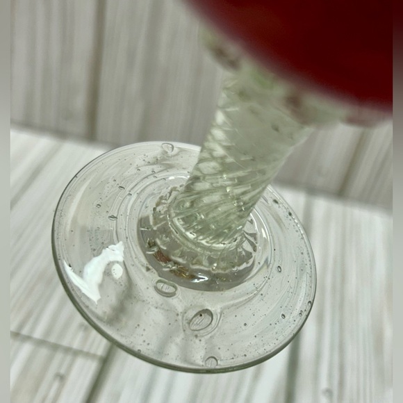 Vintage Bud Vase National Potteries Co Art Glass Orange And Clear 8.25" - Picture 4 of 6